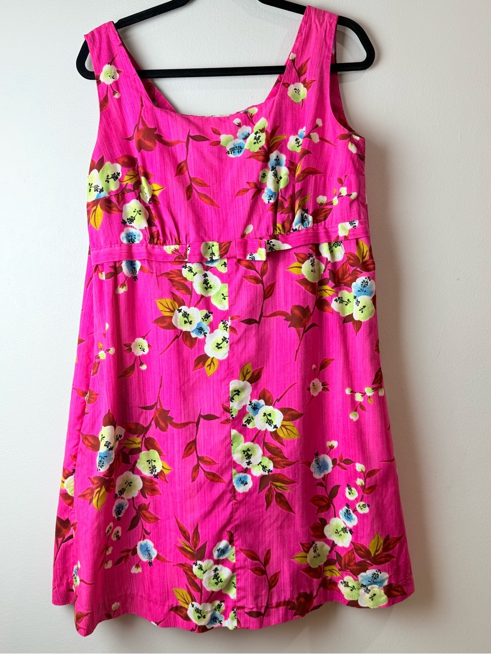 Vintage Day Glo Hawaiian Tiki Waterfall Short Dress M/L